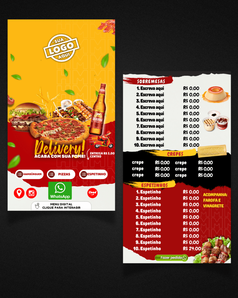 Cardápio Modelo 4